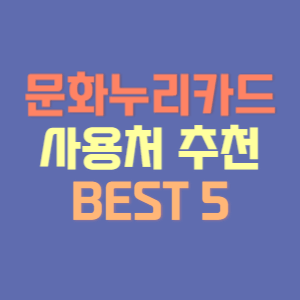 문화누리카드 사용처 추천 BEST 5 (디즈니플러스, 유튜브 외)